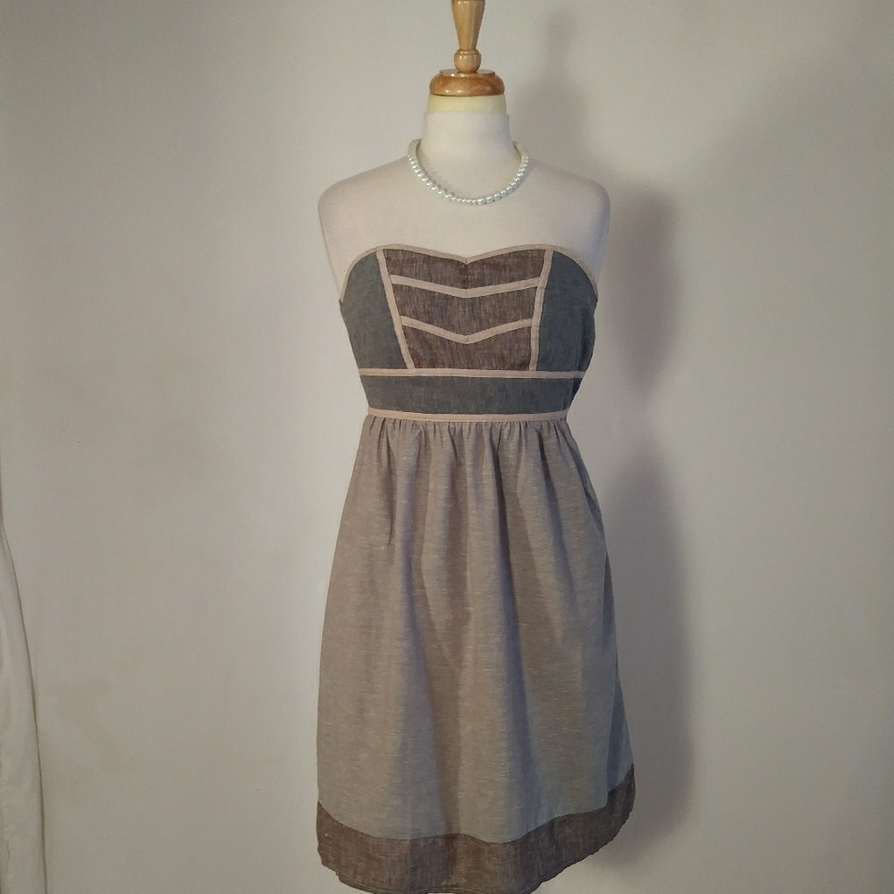 Emmele strapless Boho dress. Small. S9
